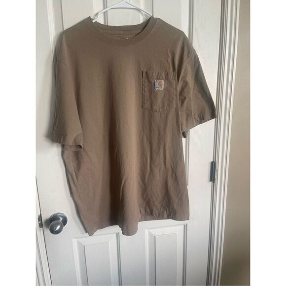 Carhartt Men's Tan Loose Fit Heavyweight Short Sleeve Pocket T-Shirt Size Large - Picture 13 of 15